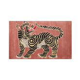 4 x 5  Blush Gold Black Color Hand Tufted All-Over 100% Wool Novelty/ Animal Oriental Rug